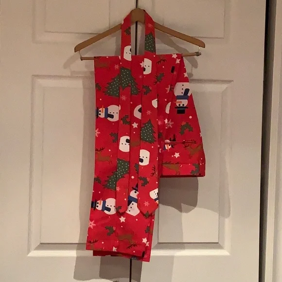 OppoSuits Red Christmas Suit with Snowman and Tree Design - Picture 4 of 10